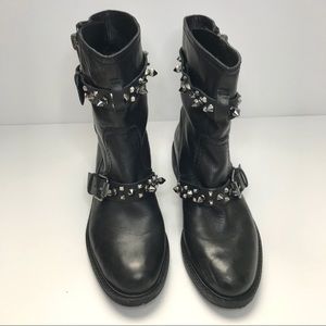 Sam Edelman Adele Leather spiky moto boots